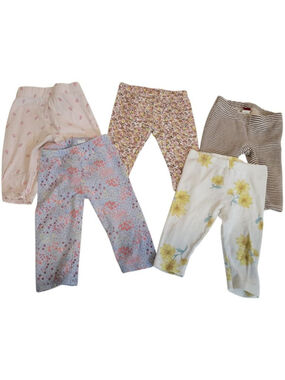 Tea Collection Carter's First Impressions Baby Girl Leggings Bundle 6M 6-12M 5pc